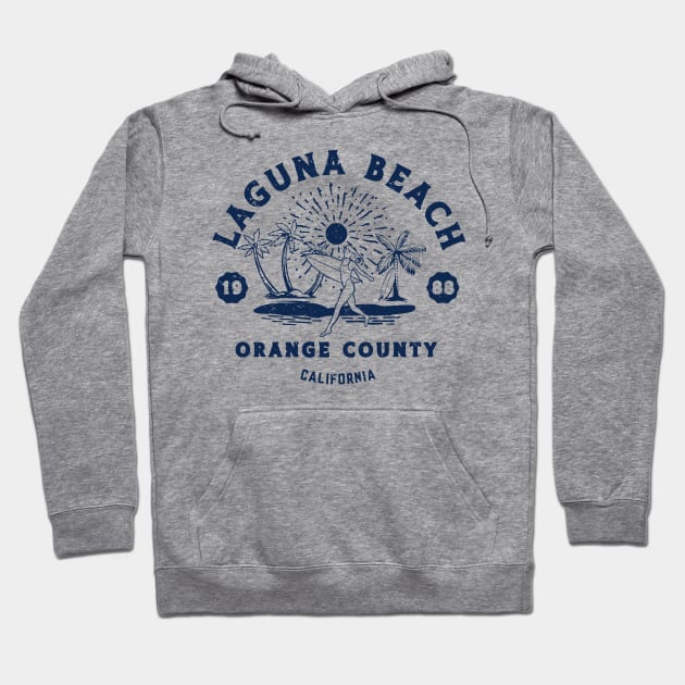 Vintage Laguna Beach Surfing // Retro California Beach Orange County 1988 Hoodie by Now Boarding